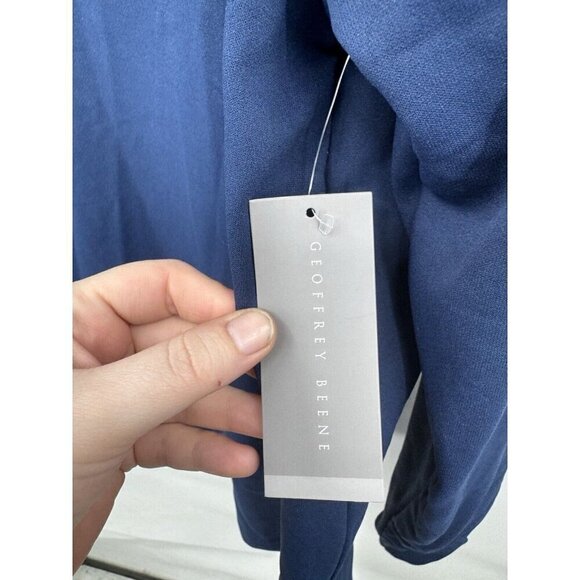 Geoffrey Beene Lightweight Hoodie Men XL Blue Pullover Classic Minimalist NEW - Picture 5 of 9